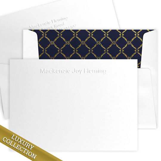 Luxury Mackenzie Flat Note Card Collection - Embossed